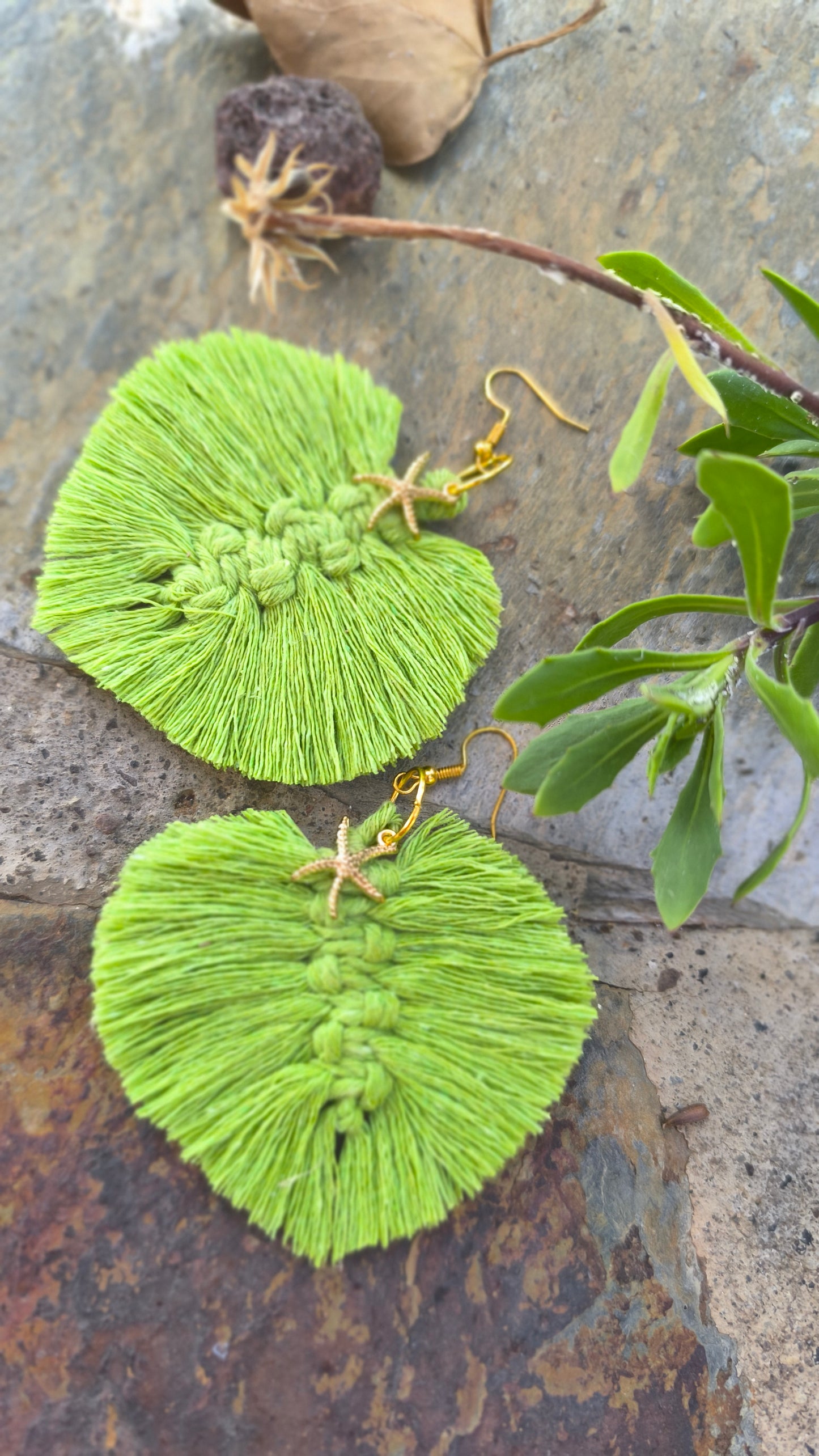 Pendientes Hojas Verdes