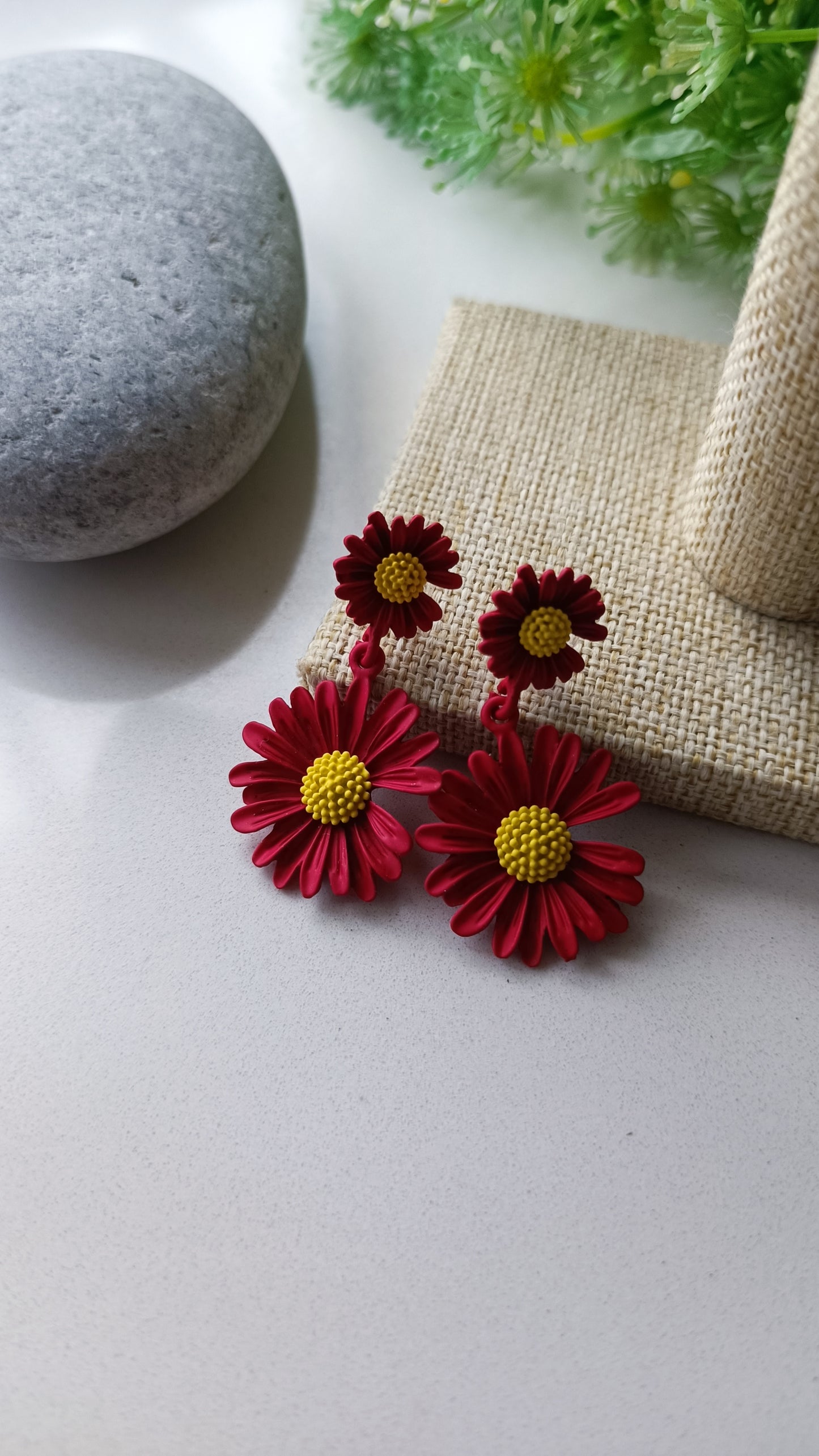 Pendientes Margarita Roja