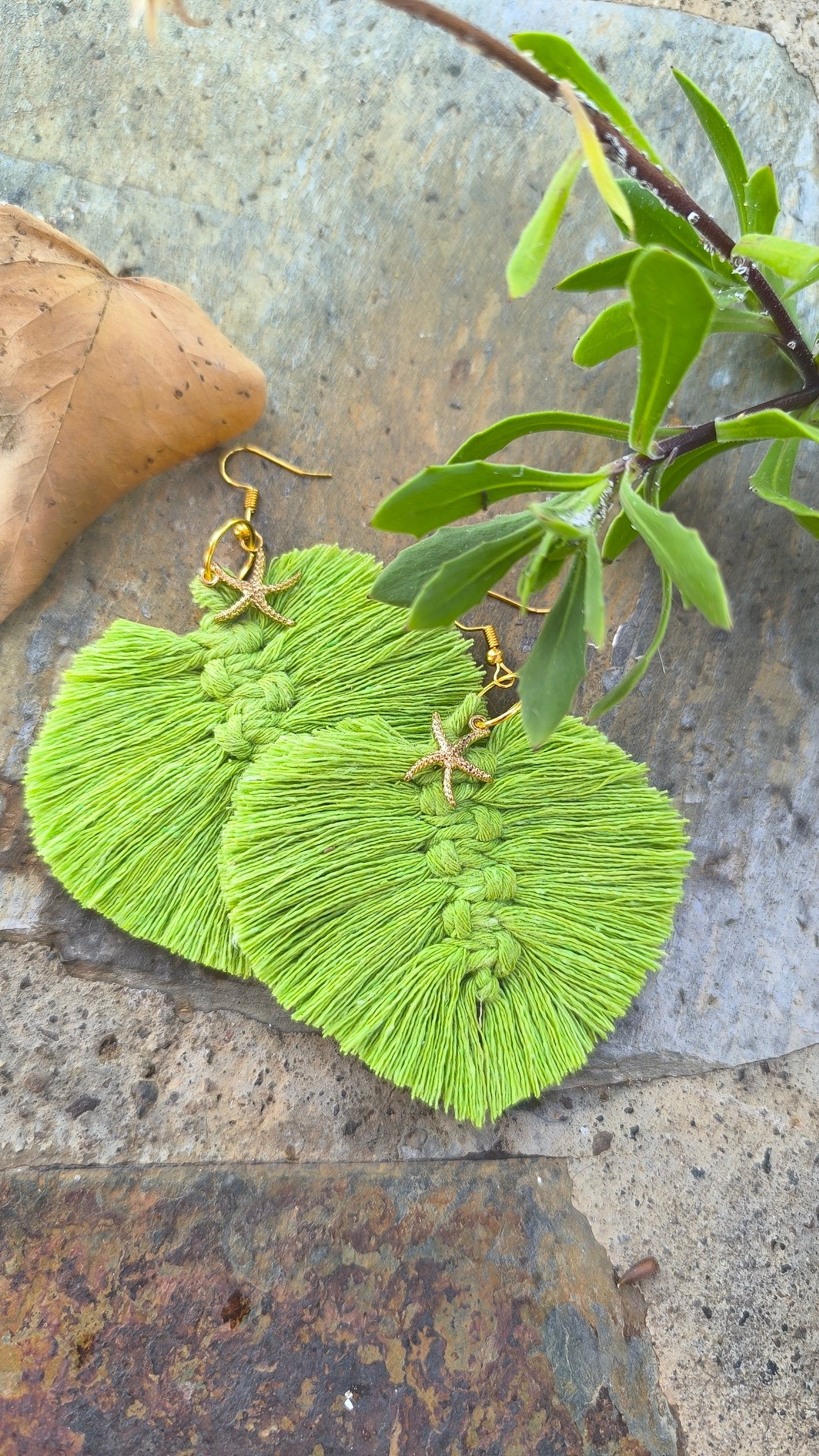 Pendientes Hojas Verdes