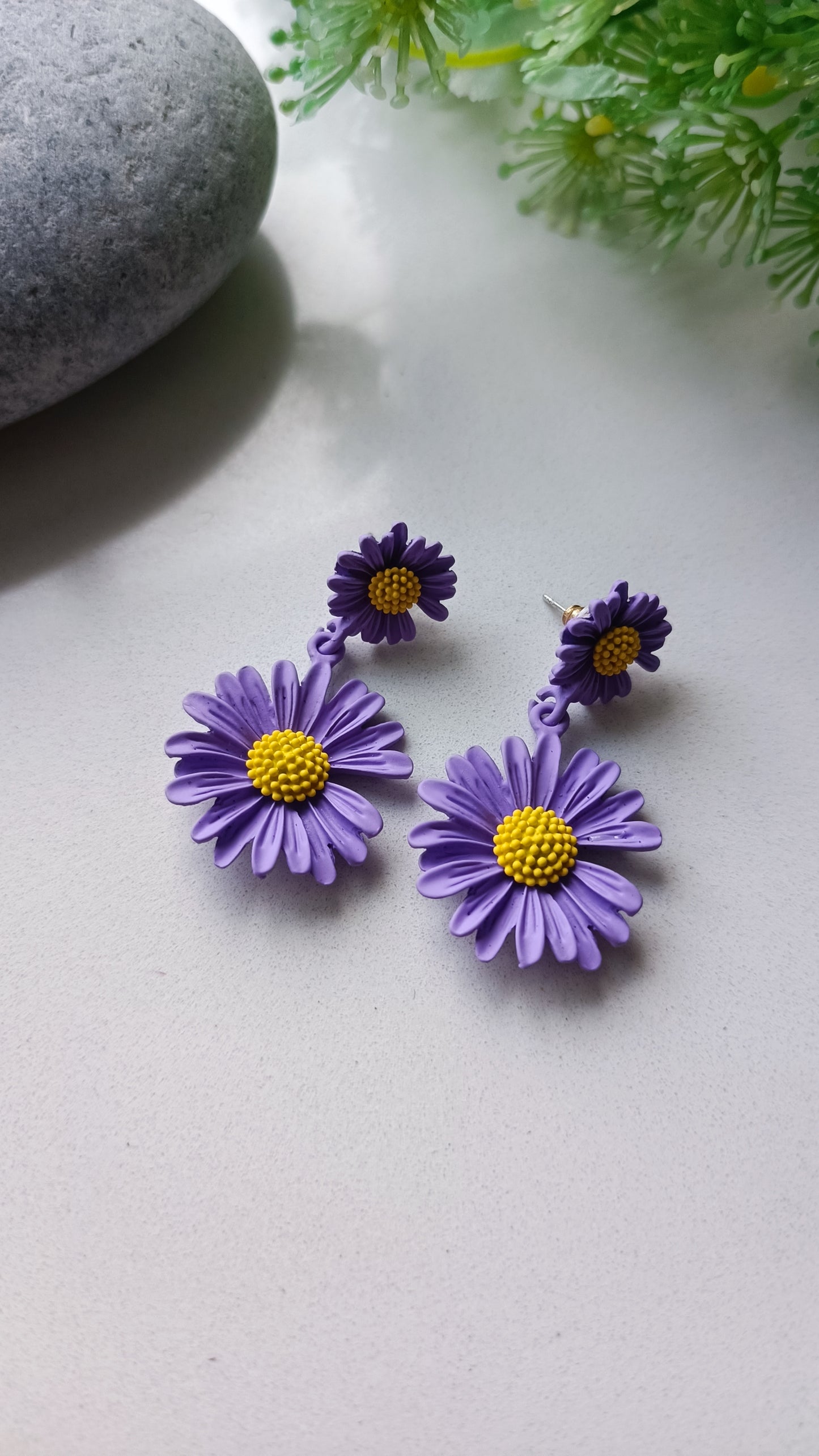 Pendientes Margaritas Violeta