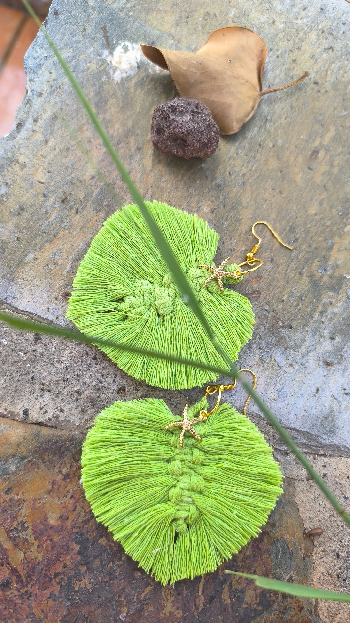 Pendientes Hojas Verdes