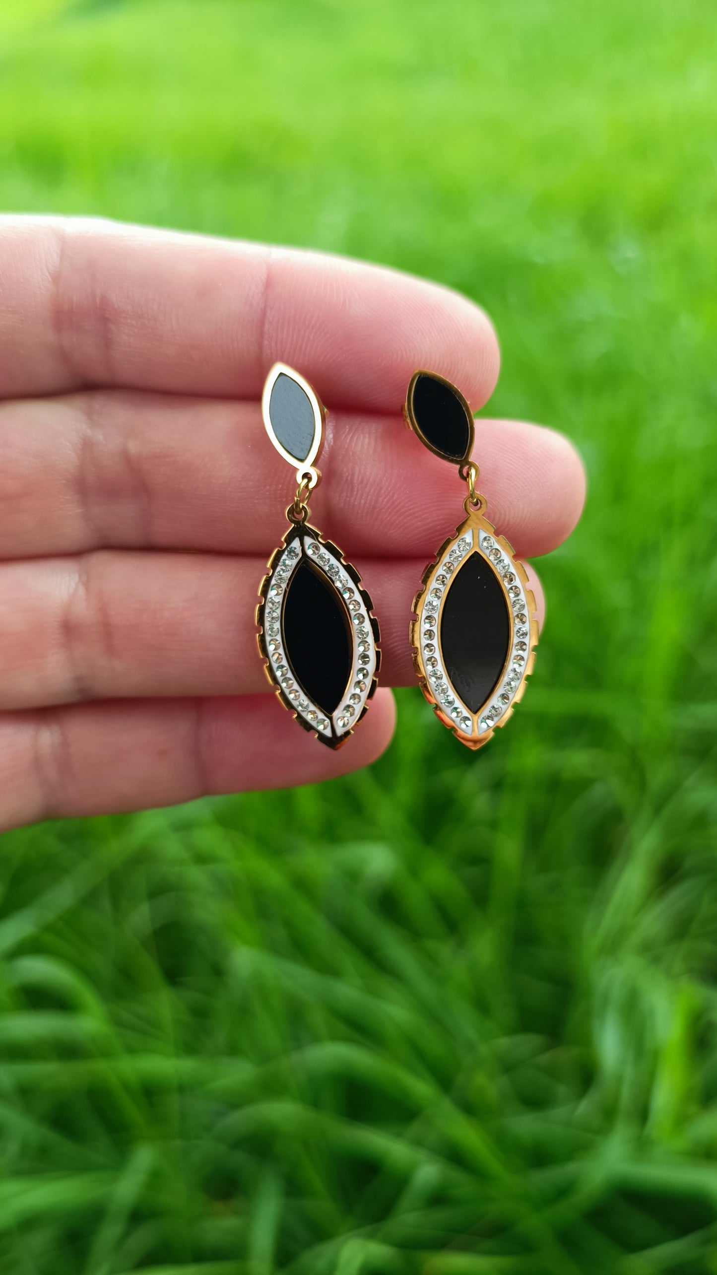 Pendientes Circonita Negra