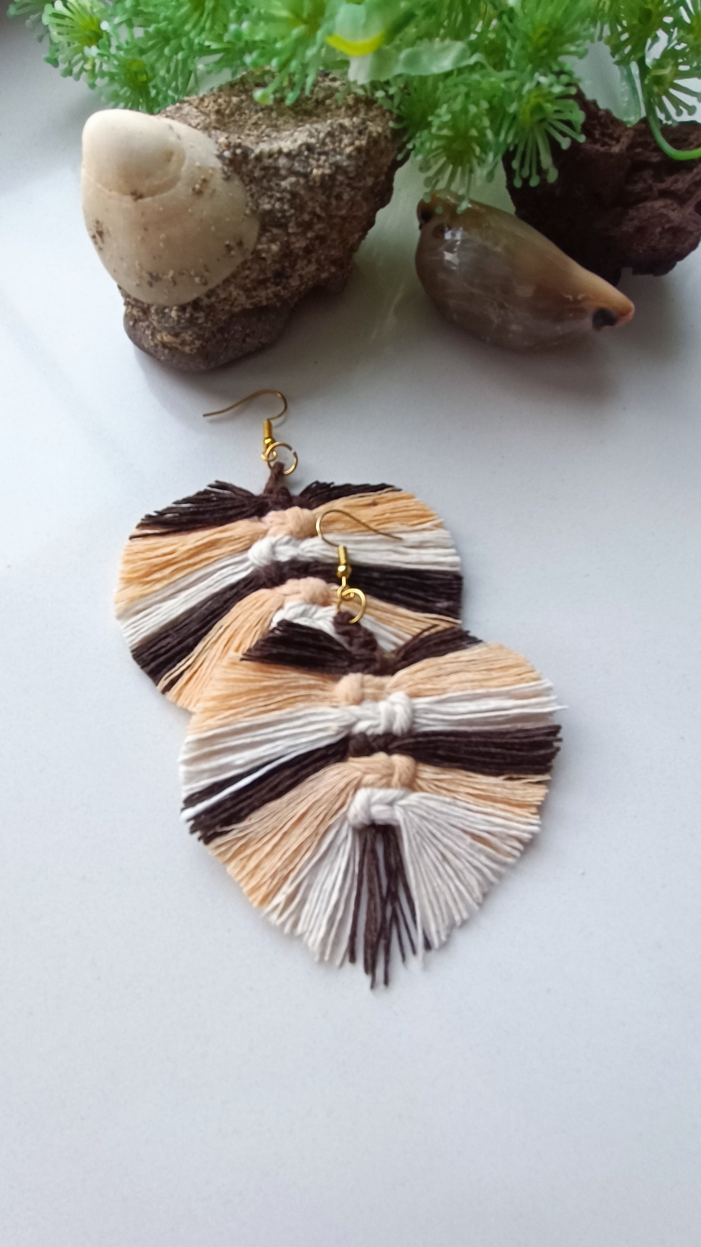 Pendientes Hoja de Macramé