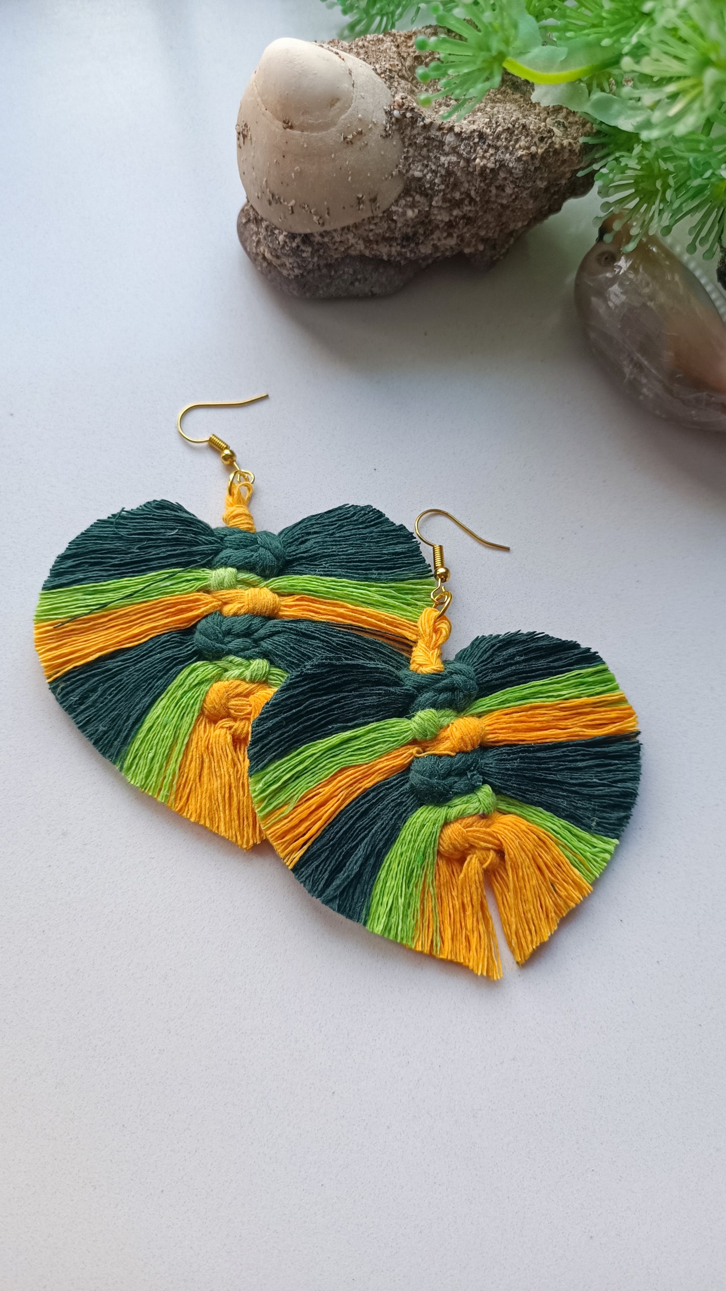 Pendientes Hoja de Macramé